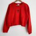 Columbia Tops | Columbia Womens Cropped Top Sweatshirt, Long Sleeve, Crew Neck, Red, Size L | Color: Red | Size: L