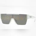 Burberry Accessories | Burberry Be 4291 3007/H White Plastic Rectangle Sunglasses Silver Logo Lens | Color: White | Size: Os