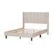 Vertical Channel Tufted Headboard Velvet Upholstered Bed Frame