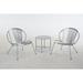 3 PCS Patio Acapulco Chairs with Side Table, Outdoor Conversation Set
