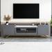 Sleek Design TV Stand with Fluted Glass, Contemporary Entertainment Center for TVs Up to 70", TV Console Table