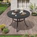 Cast Aluminum Round Patio Bistro Dining Table with Umbrella Hole