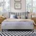 Linen Platform Bed with Channel Tufting