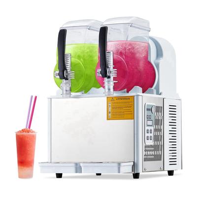 370W Commercial Slushy Machine Frozen Drink Maker 4Lx2-Bowl - 8L/2 Gal