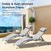 Outdoor Chaise Lounge Set of 2 Patio Gray Recliner Chairs with Removable Pillow, U-shape Sunbathing Lounger Chair