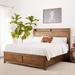 Transitional Oak Queen Storage Bed - Spacious Headboard and Footboard Storage, No Box Spring Required