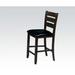 2PCS Urbana Dining Counter Height Chair (Set-2) in Black PU & Espresso