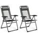 2 Pieces Patio Adjustable Folding Recliner Chairs with 7 Level Adjustable Backrest