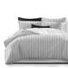 Cruz Ticking Stripes White/Black Comforter and Pillow Sham(s) Set
