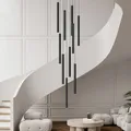 Lampe à suspension LED longue moderne salon villa escalier budgétaire éclairage intérieur