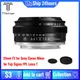 TTArtisan 25mm F2 Camera Lens APS-C MF Portrait Lens for Sony A7 III IV A6000 Canon RF Nikon Z6 II