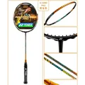 Yonex-Raquette de badminton professionnelle avec ligne fibre de carbone bleue hors commandes or