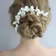 Porcelain Flower Bridal Long Hair Comb Accessories Handmade Women Crown Fashion Hair Jewelry For