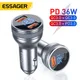 Essager Mini 36W USB Car Charger Quick Charge 3.0 Charger For iPhone 14 13 Samsung Xiaomi USB Type C