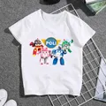 T-shirt Robocar Polis pour enfants vêtements en coton dessin animé décontracté mignon anime