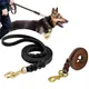 Genuine Leather Dog Leash Dogs Long Leashes Braided Pet Walking Training Leads Brown Black Colors