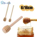 8/16CM Mini Wooden Honey Spoon Eco-Friendly Long Handle Mixing Stick Dessert Tool Wooden Stir Bar