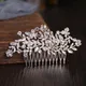 Crystal Leaf Hair Comb Clip Hairpin For Women Rhinestone Bridal Wedding Hair Accessories Jewelry