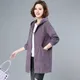 Women's Spring and Autumn Corduroy Coat Plus Size Retro Fashion Mid-length Trench Coat Keep Warm In