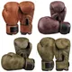 GINGPAI High Quality Adult Men and Women Boxing Gloves Pu Leather Retro Gloves MMA Muay Thai Sanda