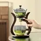 Lazy Kung Fu Glass Tea Set Semi Automatic Drip With Infuser Glass Teapot Set Magnetic Switch Teapot