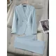 High Quality Blue Red Black White Ladies Pant Suit Women Female Business Work Wear Solid Jacket and