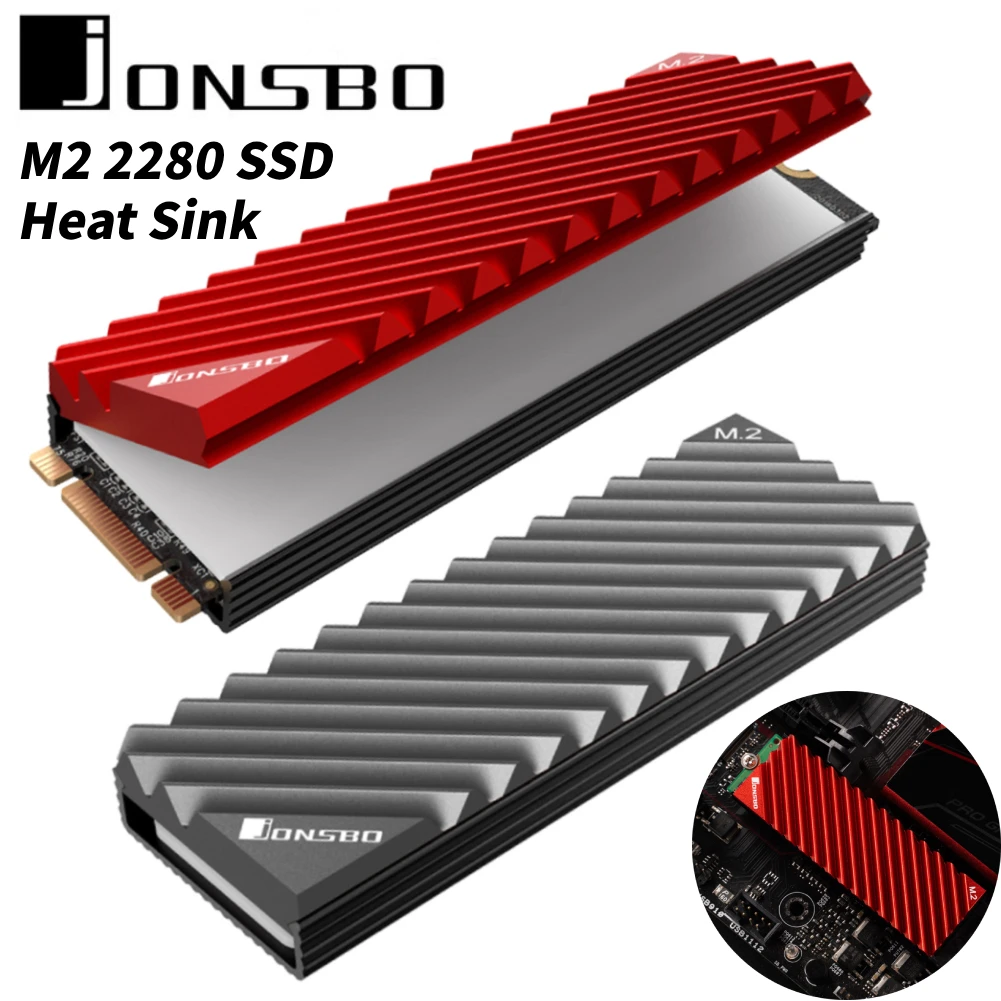Jonsbo m.2 ssd nvme kühlkörper m2 2280 festkörper festplatte aluminium kühlkörper dichtung mit silikon thermo pad pc zubehör Image