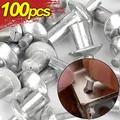 10/100PCS Aluminum Alloy Hammer Drive Rivets Tapping Expansion Screws Head Piercing Cabinet Fixing