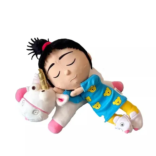 Neue süße Anime Mädchen Agnes und Einhorn Schlaf Plüsch Kinder Stofftiere für Kinder Geschenke 27cm