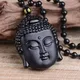 Obsidian Buddha Anhänger Amulette Talismane Schmuck Geschenke für Frauen Edelsteine Halskette