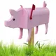 Neue Metall Labrador Hund Briefkasten Garten Dekoration lustige kreative Cartoon rosa Schwein Tier