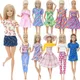 Bunte Streifen Puppe Kleid für Barbie Puppe 12 Zoll Mädchen Puppe Party tragen T-Shirt Outfit