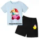 Kawaii Kirby Super Star T-Shirt Set Kinder Mädchen Cartoon T-Shirts Anime Sommer Top Themen