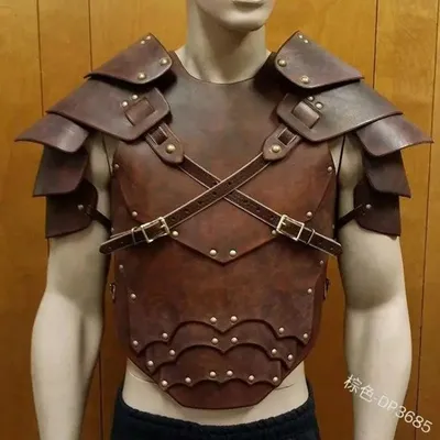 Mittelalterliche Steampunk PU Leder Cuirass Viking Ritter Gladiator Pirat Cosplay Kostüm Brust Image