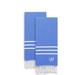 Highland Dunes Polizzi 2 Piece Turkish Cotton Hand Towel Set Turkish Cotton in White/Blue | Wayfair F656BA5794564B9DB0728EBCC6BFB862