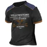 2024 Retro Mode Yellowstone National Park 3d gedruckt Herren T-Shirt große kurz ärmel ige Outdoor