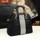 Luxus Diamanten handtasche frauen tasche mode krokodil muster leder weibliche schulter messenger