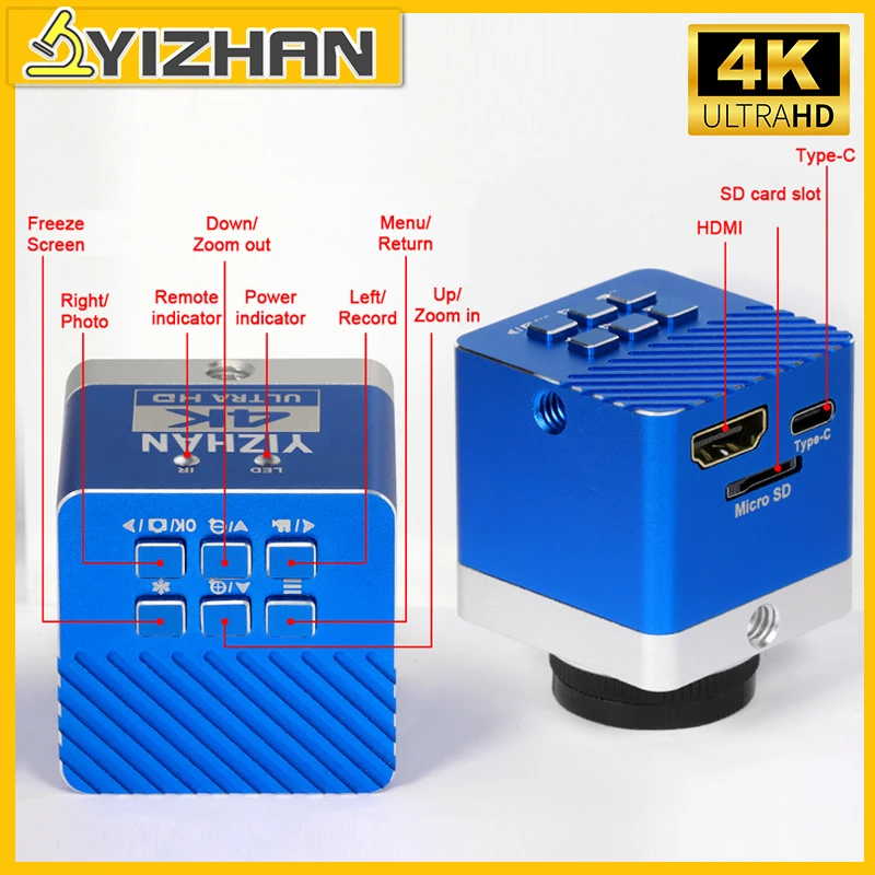 YIZHAN 4K 60MP Elektronenmikroskopkamera 1080P 60FPS/30FPS Typ-C HDMI Mikroskopisches Löten Reparaturwerkzeuge Industrielles Schweißen Image