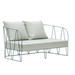 iSiMAR Lagarto Two-Seat Outdoor Sofa Metal/Rust - Resistant Metal in Gray/Blue/White | 29.1 H x 59 W x 33.8 D in | Wayfair 8078_TB_PC