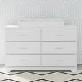Storkcraft Brookside 6 Drawer Dresser w/ Nest Topper & Change Pad Nursery Set Wood in White | 33.43 H x 53.35 W x 16.73 D in | Wayfair