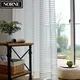 Norne halb weiße Jacquard gestreifte Spitze transparente Vorhang Voile Panels Tüll für Fenster