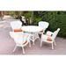 Bay Isle Home™ Batchelder 5 Piece Outdoor Dining Set w/ Cushions Wicker/Rattan in White | 29.5 H x 44.5 W x 44 D in | Wayfair