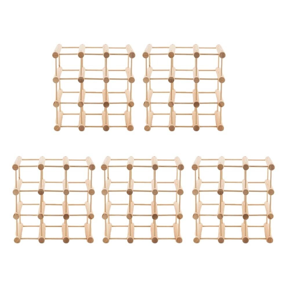 PROREGAL Modulares Weinregal VINOTECA MOD | HxBxT 36x36x24cm | 5x 9 Flaschen | Massives Kiefernholz | Natur | Flaschenregal Image