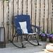 Outsunny Folding Camping Chair Metal in Gray/Blue | 35.5 H x 34.25 W x 37.75 D in | Wayfair A20-195BU