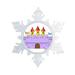 The Holiday Aisle® Personalized Friendly Folks Cartoon Snowflake Castle Christmas Holiday Shaped Ornament Plastic in Indigo | Wayfair