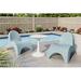 Joss & Main Ameswood Chaise Lounge Set & Table Plastic in Blue/White | 29.1 H x 25.2 W x 37.8 D in | Outdoor Furniture | Wayfair