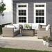 Lark Manor™ Anupras 7 Piece Outdoor Sectional Conversation Set w/ Storage Coffee Table Synthetic Wicker/All - Weather Wicker/Wicker/Rattan | Wayfair