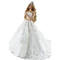 Nuovo abito da sposa in pizzo bianco per abiti da bambola Barbie Princess Evening Party Ball abito