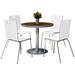 KFI Studios 36" L Round Manufactured Wood Breakroom Table & Chair Set Metal in Brown/Gray | 29 H in | Wayfair T42RD-B1922SL-WL-9222CH-WH