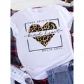 T-Shirt grafica stampata T-Shirt Free Spirit Brave Soul donna manica corta Leopard Love Tshirt san